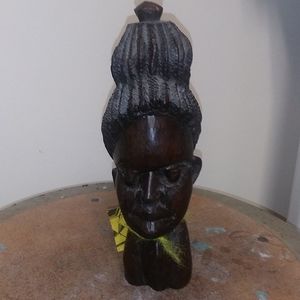 Hand Carved Female w/Tall Head dress